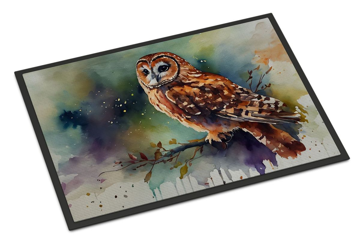 Tawny Owl Doormat Front Door Mat Indoor Outdoor Rugs For Entryway, Non Slip Washable Low Pile, 24H X 36W_maomaolike.com
