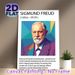 Sigmund Freud Themed Painting Poster, Stylized Geometric Portrait Poster, Informative Psychoanalysis Introduction Decor For Office, Study Room Or_maomaolike.com