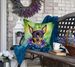 Miniature Pinscher King Of Mardi Gras Throw Pillow Machine Washable, Indoor Outdoor Decorative Pillow For Couch, Bed Or Patio, 18Hx18W_maomaolike.com