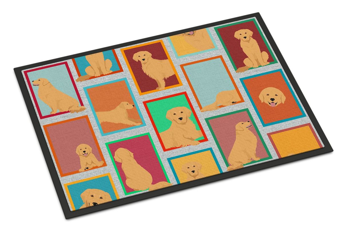 Lots Of Golden Retriever Doormat Front Door Mat Indoor Outdoor Rugs For Entryway, Non Slip Washable Low Pile, 24H X 36W_maomaolike.com