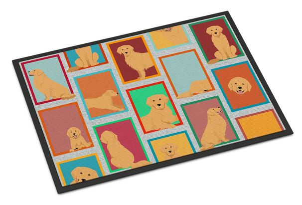 Lots Of Golden Retriever Doormat Front Door Mat Indoor Outdoor Rugs For Entryway, Non Slip Washable Low Pile, 24H X 36W_maomaolike.com
