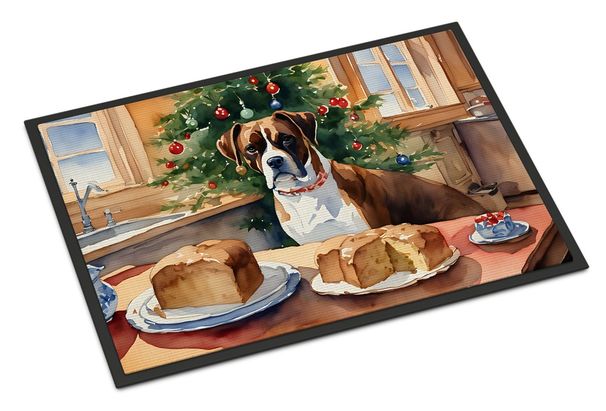 Boxer Christmas Cookies Doormat Front Door Mat Indoor Outdoor Rugs For Entryway, Non Slip Washable Low Pile, 24H X 36W_maomaolike.com