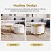 Modern 2 Pieces White Round Nesting Coffee Table With Drawers In 27.6''_maomaolike.com