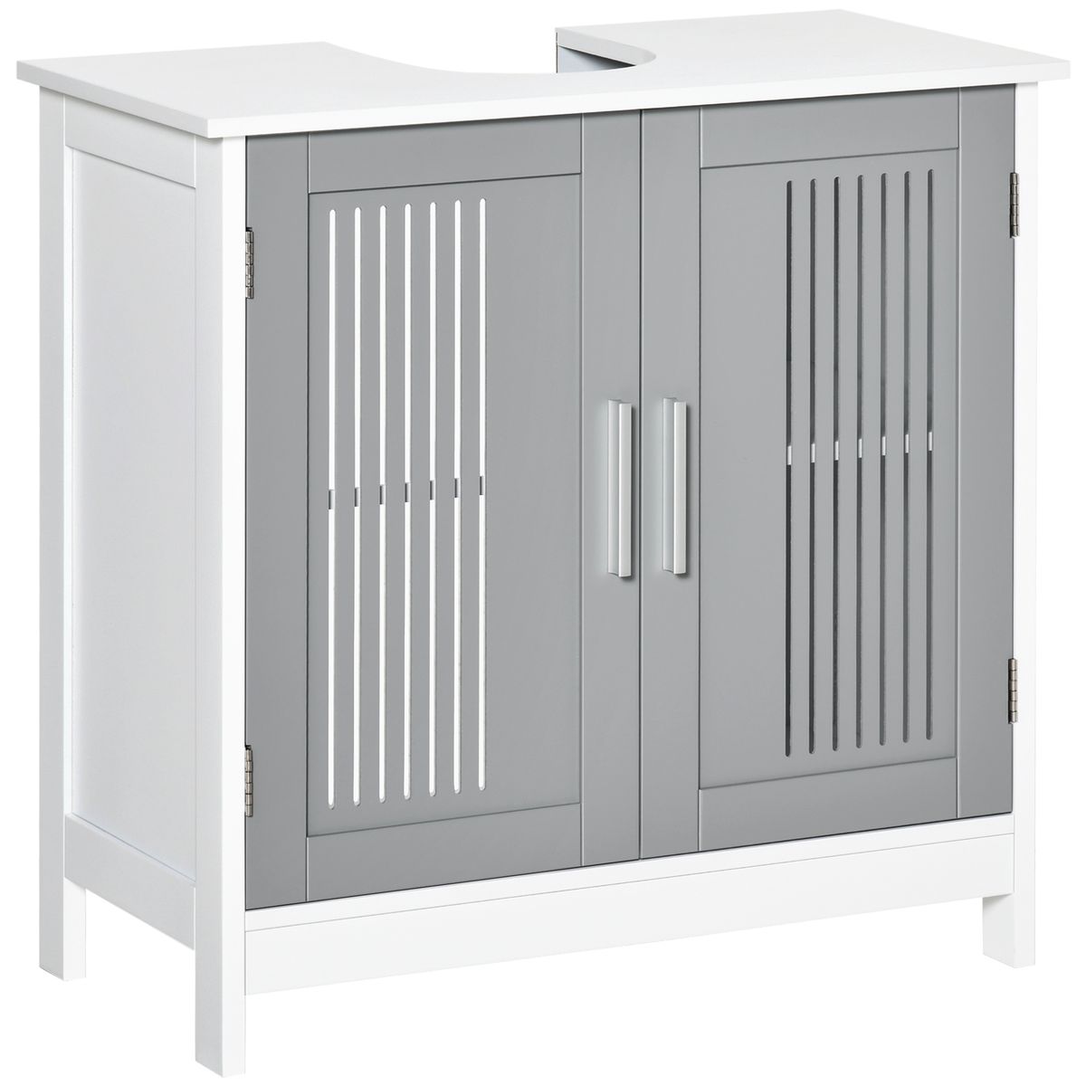 Under Sink Pedestal Storage Bathroom Cabinet, Gray White_maomaolike.com