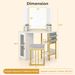Corner Vanity Desk With Mirror And Lights Makeup Dressing Table With Triple Mirror_maomaolike.com