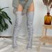 Autumn And Winter Solid Color Hollow Mesh Long Tube Over The Knee Pile Socks Women's Knitted Socks_maomaolike.com