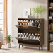 31.5 Walnut Shoe Cabinet, Mid-Century Modern Freestanding Shoe Cabinet, Freestanding Organizer With 2 Flip-Top Drawers, Suitable For Entry, Hallway And Foyer_maomaolike.com