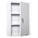 Steel Wall Mount Medicine Cabinet 3 Tier Emergency Box For Bathroom Kitchen, Lockable With 2 Keys - White_maomaolike.com