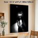 Nighttime Formal Men Silhouette Painting Poster, Monochrome Dramatic Backlit Scene Poster, Atmospheric Stylish Wall Decor For Living Room, Office_maomaolike.com