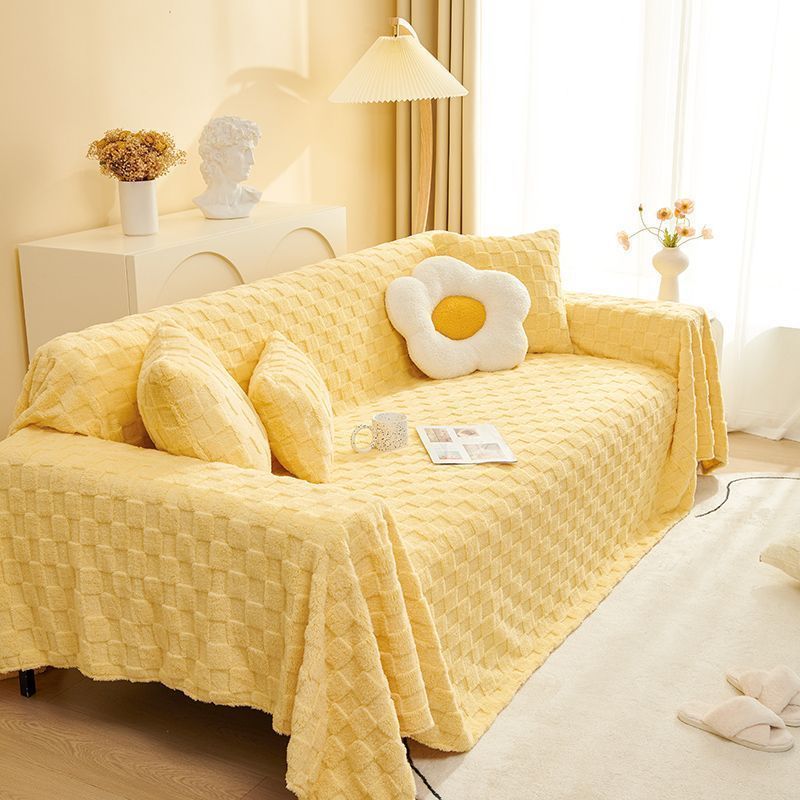 boho Anti-Scratch Cover Cloth Universal For All Seasons Non-Slip Slipcover One-Piece Sofa Blanket Jacquard Velvet Fabric_maomaolike.com