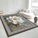 Large Area Rug For Living Room Oversized Blue Floral Mandala Pattern Bedroom Rug Thickened Soft Washable Floor Mat Bedside Rug Interior Decorative Rug_maomaolike.com
