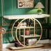 Console Table, Industrial 4-Tier Sofa Entryway Table With Circle Basew_maomaolike.com