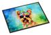 Yorkshire Terrier Hippie Dawg Doormat Front Door Mat Indoor Outdoor Rugs For Entryway, Non Slip Washable Low Pile, 24H X 36W_maomaolike.com