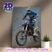 Motocross Themed Painting Poster, Dynamic Realistic Action Scene Poster, Vibrant Off-road Motorbike Racing Design, Suitable For Man Cave, Garage And_maomaolike.com
