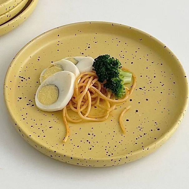 Scandinavian 20cm Matte Ceramic Plate - Textured Round Platter In Nordic Palette | Commercial-Grade Stoneware | Minimalist Dining Essential_maomaolike.com