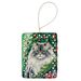 British Longhair Cat By The Christmas Tree Porcelain Ornament Christmas Tree Hanging Decorations For Home Christmas Holiday, Rectangle, Gift, Multicolor_maomaolike.com