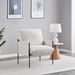 Modern Accent Chair, Comfy Chair With Removable Cushion, Vanity Chair With Wood Armrests For Living Room, Bedroom, White_maomaolike.com