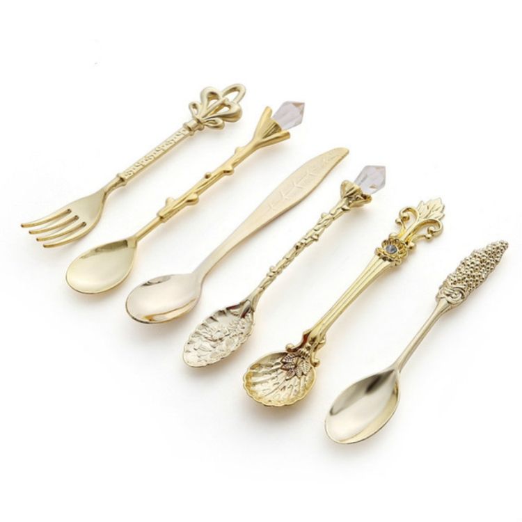 Vintage Mini Coffee Spoons Suit For Coffee Fruit Dessert_maomaolike.com