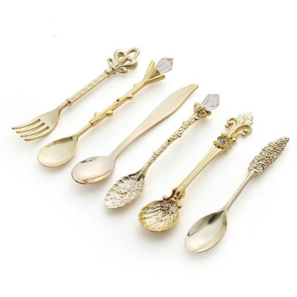 Vintage Mini Coffee Spoons Suit For Coffee Fruit Dessert_maomaolike.com