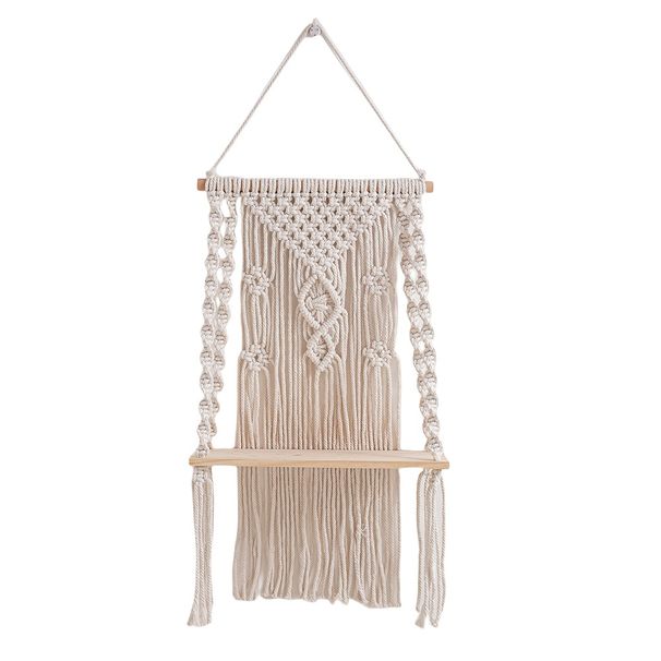 INS Bohemian Handwoven Tapestry Storage Rack Nordic Style Children's Room Wall Hanging Decoration_maomaolike.com