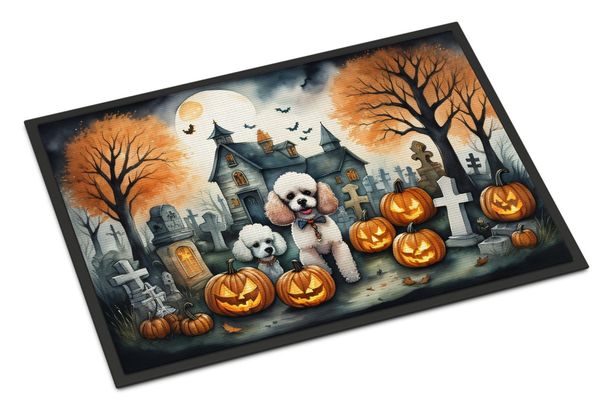 Poodle Spooky Halloween Doormat Front Door Mat Indoor Outdoor Rugs For Entryway, Non Slip Washable Low Pile, 24H X 36W_maomaolike.com