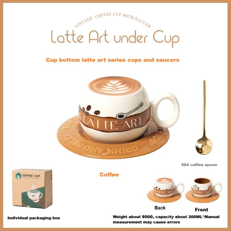 Cup Bottom Pull Flower Cup Creative Gift Couple Home With Spoon Milk Cute Ceramic Panda Coffee Cup And Saucer Set_maomaolike.com