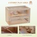 PawHut 2-Level Hamster Cage Mice And Rat House, Small Animal Habitat For Guinea Pigs, Chinchillas With Openable Top, Front Door, Shelf And Ladder_maomaolike.com