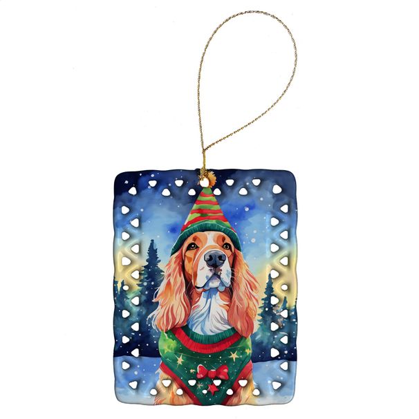 English Setter Christmas Porcelain Ornament Christmas Tree Hanging Decorations For Home Christmas Holiday, Rectangle, Gift, Multicolor_maomaolike.com