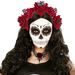 2pcs New Halloween Set Dark Lace Rose Necklace Horror Skull Hair Accessories Set COS Headwear_maomaolike.com