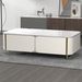 1pc Modern Luxury Coffee Table, 51.1" Rectangle Coffee Table With Drawer, Marble Top, Curved Profile Design, Gold Metal Decor, Center Table For Living Room,Side Table For Apartment_maomaolike.com