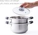 1 Set Stainless Steel Double Layer Steamer Pot Traditional Corn Cake Maker With Lid And Steam Tray Compact Cookware_maomaolike.com