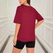 Women's Clothing Solid color all match digital printing two piece short sleeved shorts loose casual spring and summer_maomaolike.com
