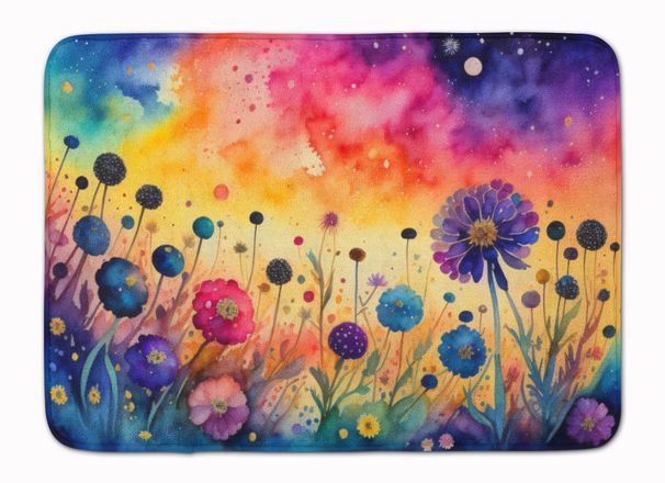 Scabiosa In Color Memory Foam Kitchen Mat Machine Washable Anti-Fatigue Mat Cushion Comfort Bath Mat Or Kitchen Rug_maomaolike.com