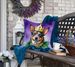 Australian Cattle Dog King Of Mardi Gras Throw Pillow Machine Washable, Indoor Outdoor Decorative Pillow For Couch, Bed Or Patio, 18Hx18W_maomaolike.com