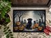 Black Pug Spooky Halloween Doormat Front Door Mat Indoor Outdoor Rugs For Entryway, Non Slip Washable Low Pile, 24H X 36W_maomaolike.com