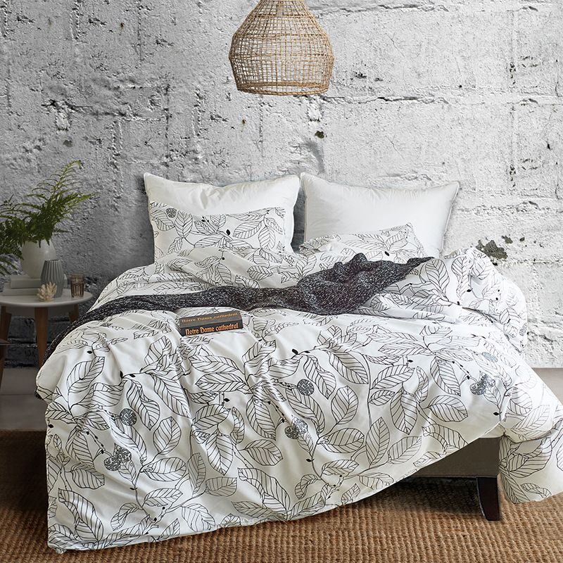 Home Garden Brushed Printed Quilt Cover Set_maomaolike.com