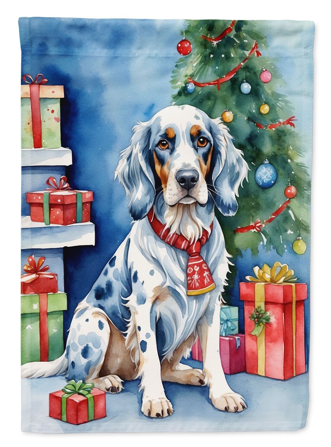 English Setter Christmas Reindeer House Flag Large Porch Sleeve Pole Decorative Outside Yard Banner Artwork Wall Hanging, Polyester, House Size, Multicolor_maomaolike.com