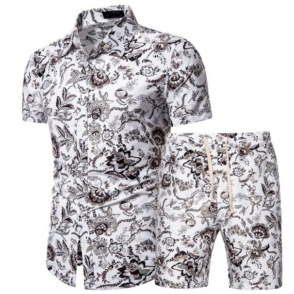 Men's Clothing Short Sleeve Shirt Printed Shirt Set _maomaolike.com