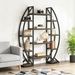 Industrial Bookshelf, Oval Triple Wide Etagere Bookcases Display Shelves_maomaolike.com