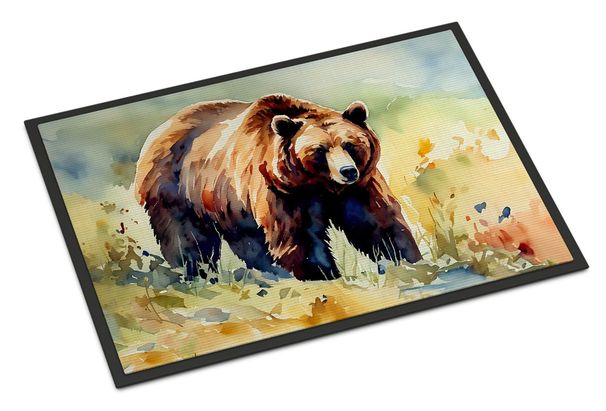 Grizzly Bear Doormat Front Door Mat Indoor Outdoor Rugs For Entryway, Non Slip Washable Low Pile, 24H X 36W_maomaolike.com
