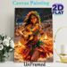 Hawaiian Beach Luau Painting Poster, Warm-toned Vivid Artistic Poster, Captures Joyful Tropical Bonfire Gathering With Guitar-playing Hula Girl_maomaolike.com