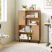 47 Inch Storage Cabinet Freestanding Bookcase With 2 Doors And 4 Open Shelves With Adjustable Foot Pads For Books, Photos, Decorations And Storage Boxes_maomaolike.com