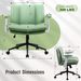 Cross Legged Chair With Flip-Up Armrests Leather, Cross Legged Office Chair On Wheels, Comfy Swivel Chair With Wide Seat For Home Office, Vanity, Ergonomic Desk Chair Adjustable, Green_maomaolike.com