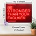 "Be Stronger Than Your Excuses" Motivational Painting Poster, Vibrant Neon-style Glowing Red Text Poster, Inspiring Encouraging Quote Ideal For Home_maomaolike.com