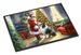 Collie And Santa Claus Doormat Front Door Mat Indoor Outdoor Rugs For Entryway, Non Slip Washable Low Pile, 24H X 36W_maomaolike.com