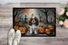 Cavalier Spaniel Spooky Halloween Doormat Front Door Mat Indoor Outdoor Rugs For Entryway, Non Slip Washable Low Pile, 24H X 36W_maomaolike.com