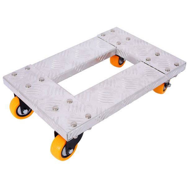 Movers Dolly Heavy Duty Furniture Dolly Trolley Cart 18''x12'' Aluminum Frame With 3'' TPU Professional Casters With Brake Option_maomaolike.com