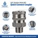 Stainless Steel Pressure Washer Quick Connect Fittings Set Of 2 | Male_maomaolike.com