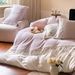 Winter Thickened Milk Velvet Four-Piece Set Light Luxury Style Butterfly Embroidery Warm Coral Fleece Duvet Cover Bed Sheet Beddin_maomaolike.com