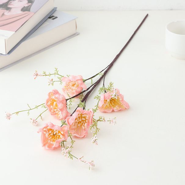 Yilun Cross-Border Pink Butterfly Fake Flower Artificial Azalea PU Hand Feel Bouquet Living Room Dining Table Decoration_maomaolike.com